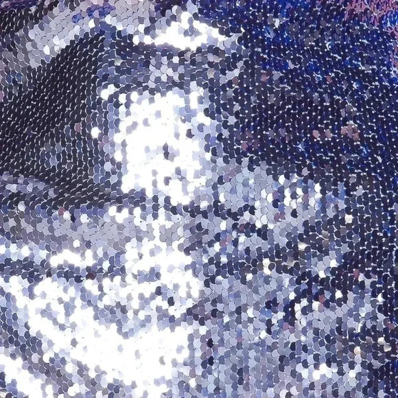 Bardot One Shoulder Sequin Dress in Blue sz 8 - Picture 3 of 6